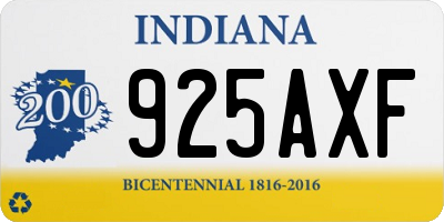 IN license plate 925AXF