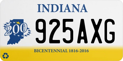 IN license plate 925AXG