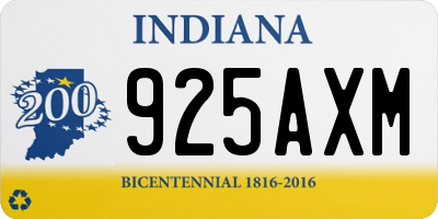 IN license plate 925AXM