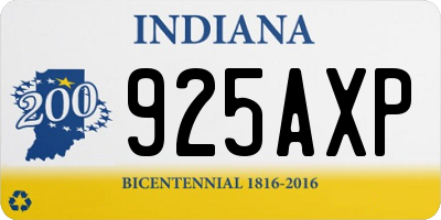 IN license plate 925AXP
