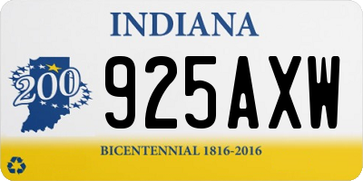 IN license plate 925AXW
