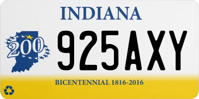 IN license plate 925AXY