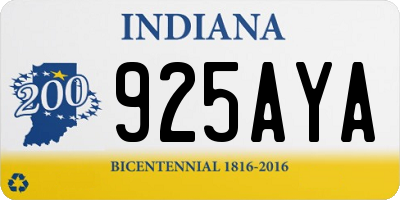 IN license plate 925AYA