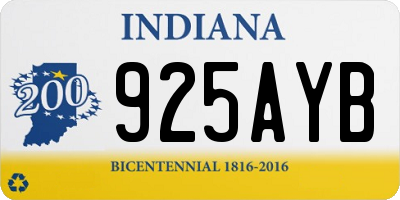 IN license plate 925AYB