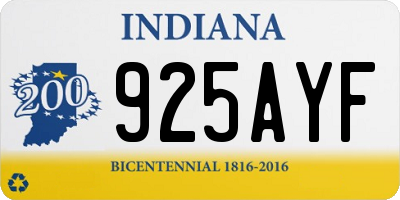 IN license plate 925AYF