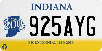 IN license plate 925AYG