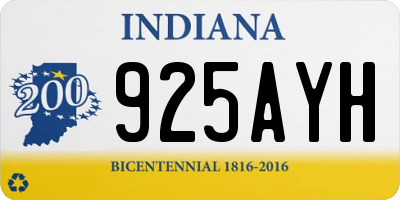 IN license plate 925AYH