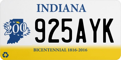 IN license plate 925AYK