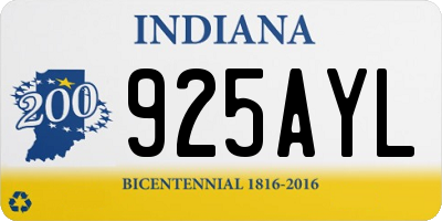 IN license plate 925AYL