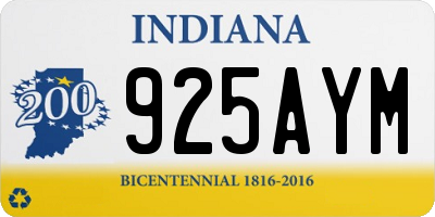 IN license plate 925AYM