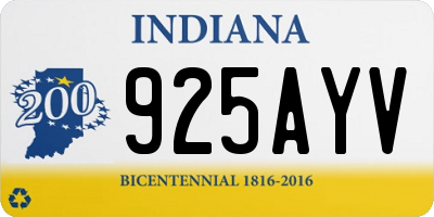 IN license plate 925AYV