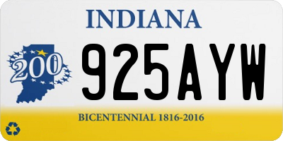 IN license plate 925AYW