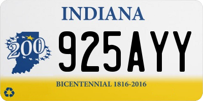 IN license plate 925AYY