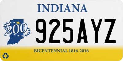 IN license plate 925AYZ