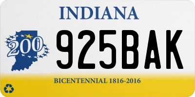 IN license plate 925BAK