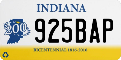 IN license plate 925BAP