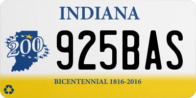 IN license plate 925BAS