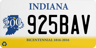 IN license plate 925BAV