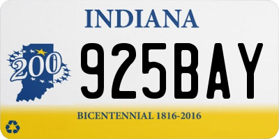 IN license plate 925BAY