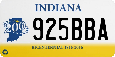 IN license plate 925BBA
