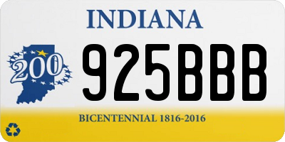 IN license plate 925BBB