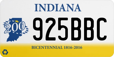 IN license plate 925BBC