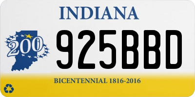 IN license plate 925BBD