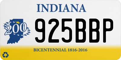 IN license plate 925BBP