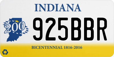 IN license plate 925BBR