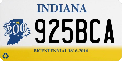 IN license plate 925BCA