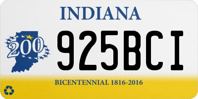 IN license plate 925BCI