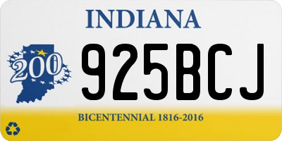 IN license plate 925BCJ