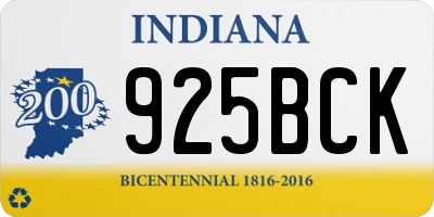 IN license plate 925BCK