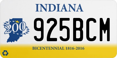 IN license plate 925BCM