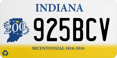 IN license plate 925BCV