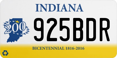 IN license plate 925BDR