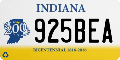 IN license plate 925BEA
