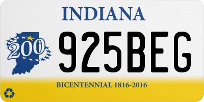 IN license plate 925BEG