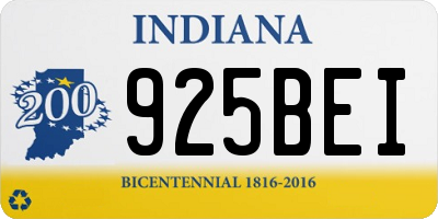IN license plate 925BEI