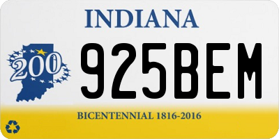 IN license plate 925BEM