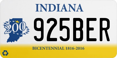 IN license plate 925BER