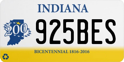 IN license plate 925BES