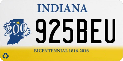 IN license plate 925BEU