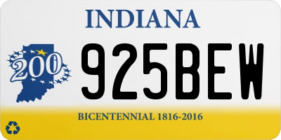 IN license plate 925BEW