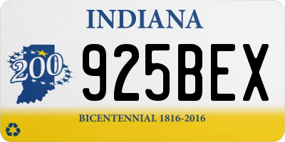 IN license plate 925BEX