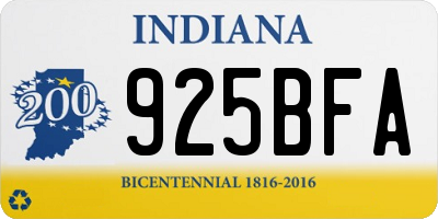 IN license plate 925BFA