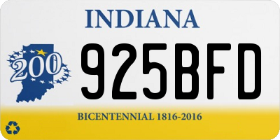 IN license plate 925BFD