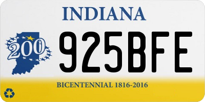 IN license plate 925BFE