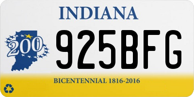 IN license plate 925BFG
