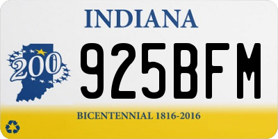 IN license plate 925BFM